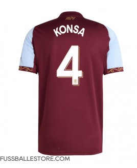 Günstige Aston Villa Ezri Konsa #4 Heimtrikot 2025-26 Kurzarm